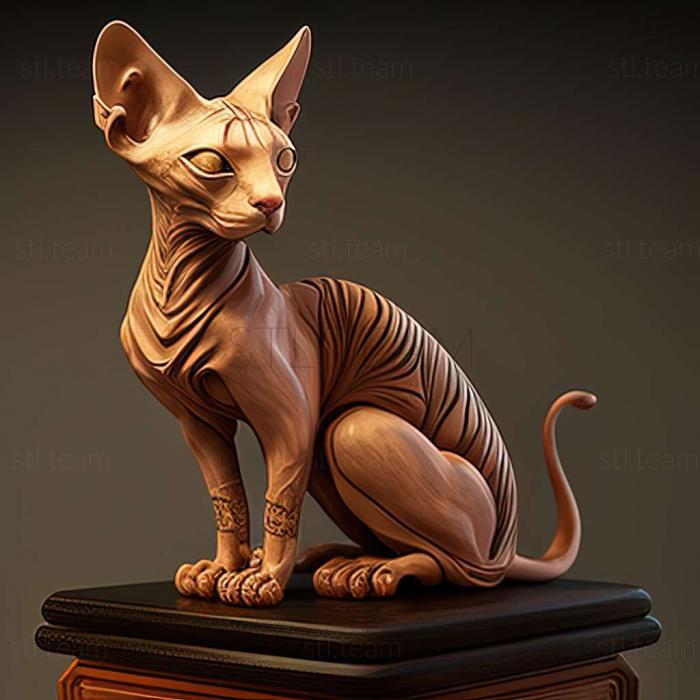 3D model Peterbald cat (STL)